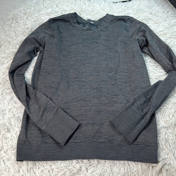 Lululemon Swiftly Relaxed-Fit Long Sleeve Shirt Chroma Check Stripe Alpine White - Picture 1 of 4
